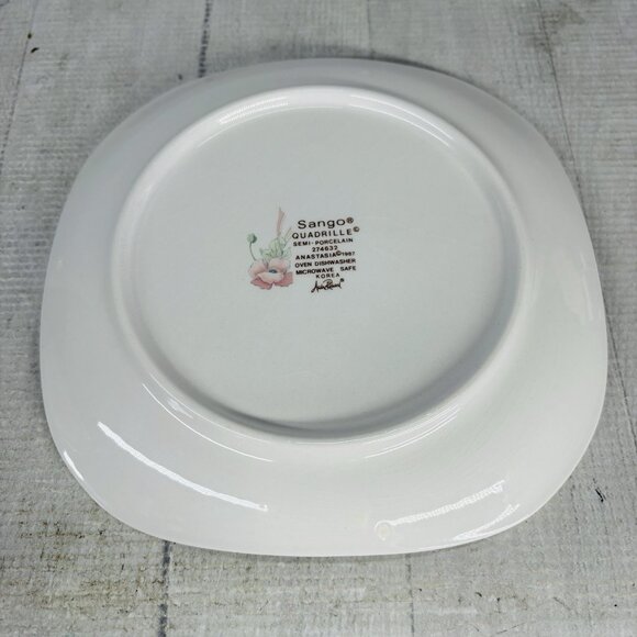 Sango Quadrille ANASTASIA  Andre Richard Floral Oriental Salad Plate Set 4 FLAW - Picture 9 of 16